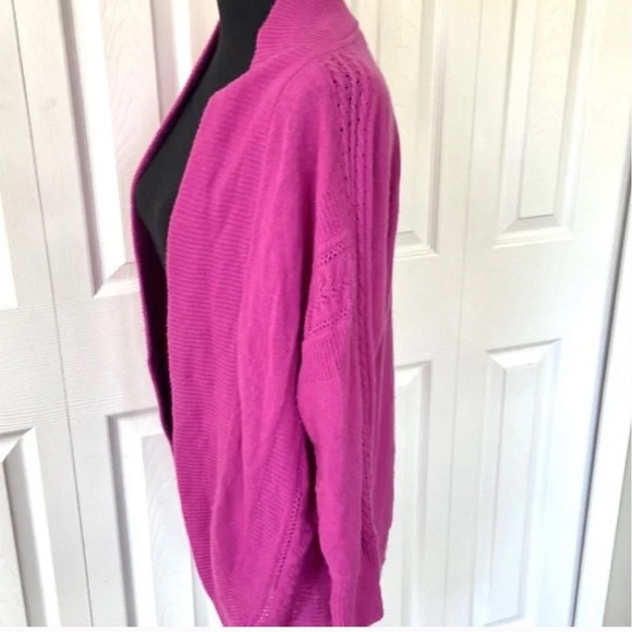 Lily Pulitzer Cabrina Open Front Pink Cardigan wool and cashmere blend size M/L - Picture 13 of 14